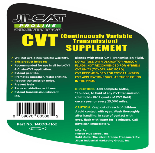 CVT Transmission Supplement Jilcat Proline back