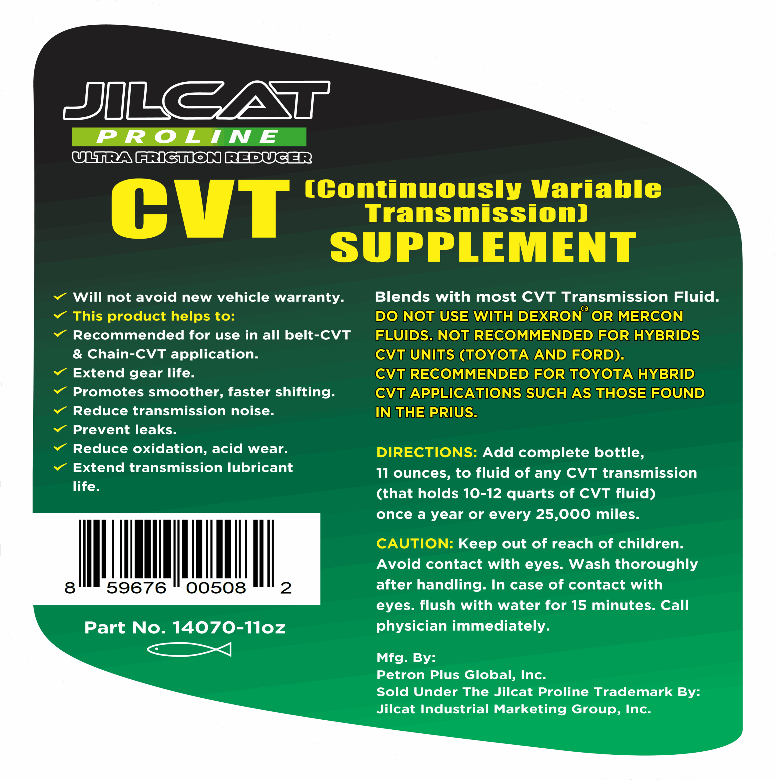 CVT Transmission Supplement Jilcat Proline back