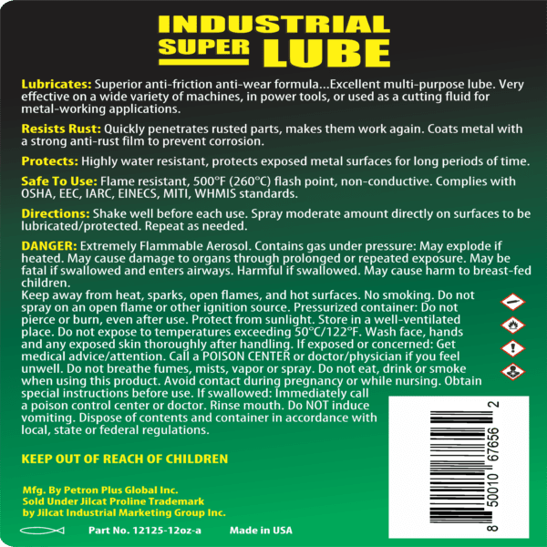 JilCat Proline Industrial Super Lube Aerosol 12 Bottles - Case - Image 5